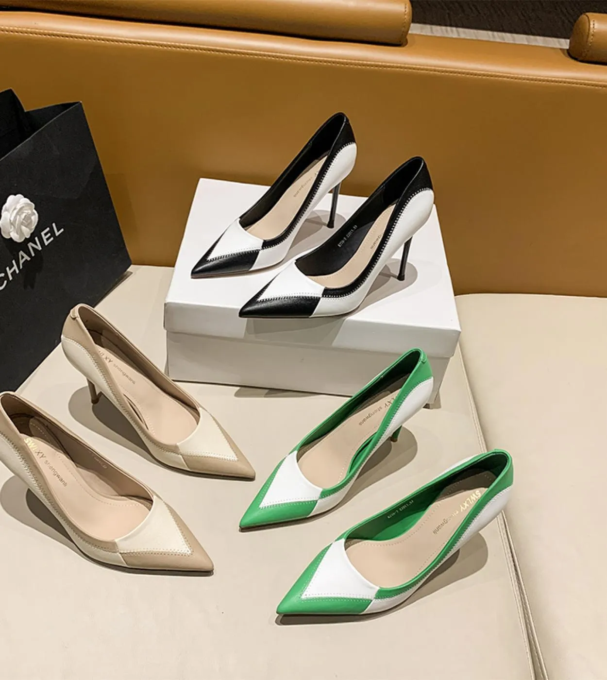 2022 Primavera Autunno Nuove Donne di Modo Tacchi Alti A Spillo 6 cm E 9 cm Scarpe A Punta Scarpe Da Donna Del Partito di Modo d