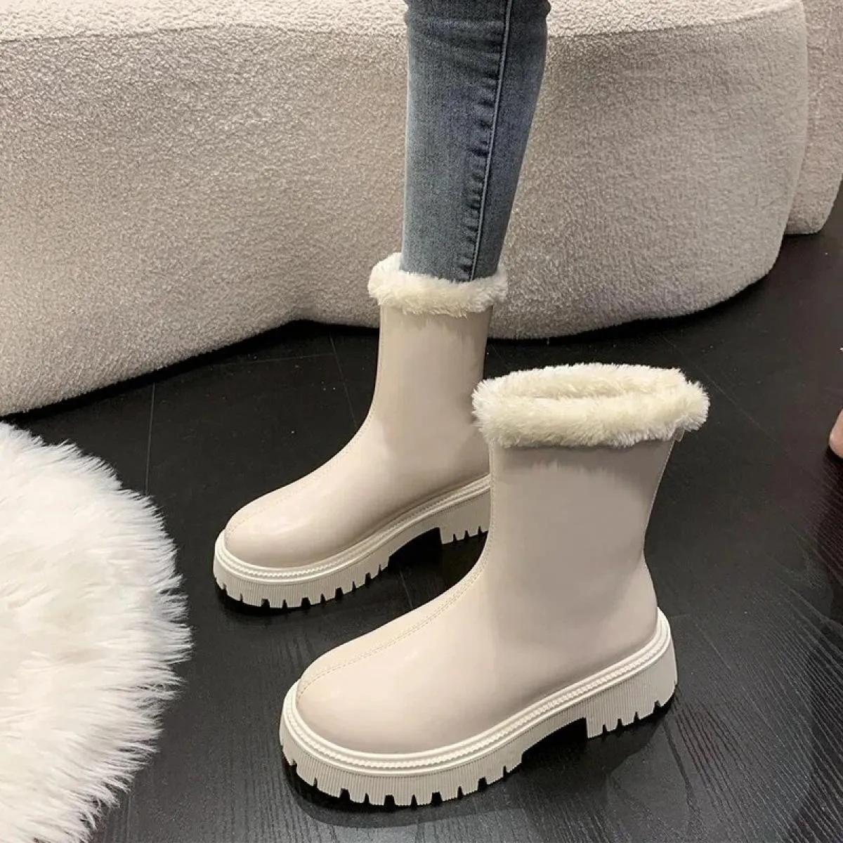 2024 stivali alti di vendita caldi del nuovo inverno stivali lunghi caldi di lana in vera pelle da donna stivali moda di grandi