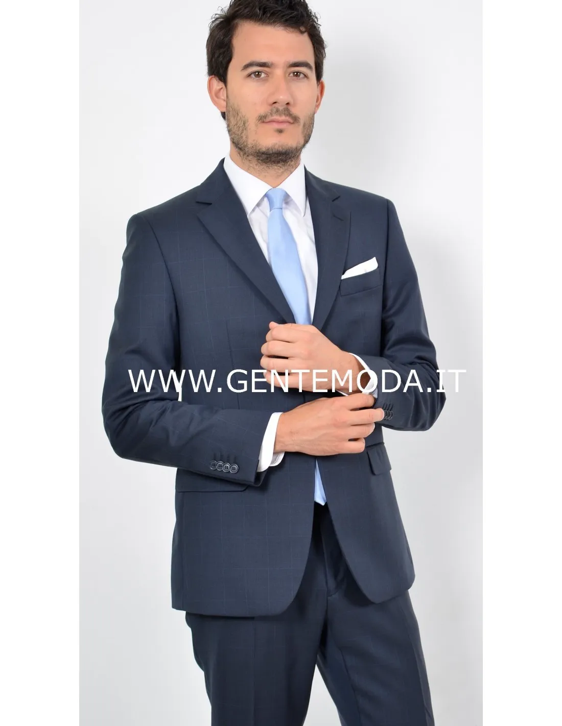 Abito in pura lana sallietta principe di galles blu / grigio
