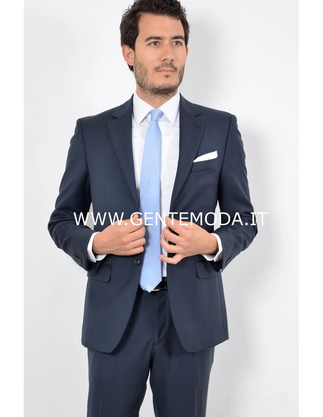 Abito in pura lana sallietta principe di galles blu / grigio