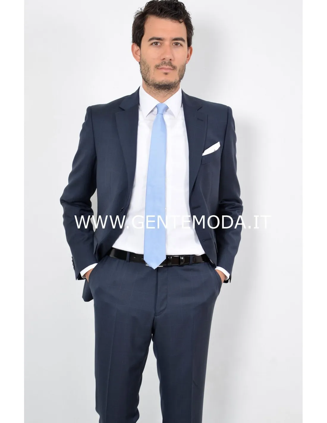 Abito in pura lana sallietta principe di galles blu / grigio