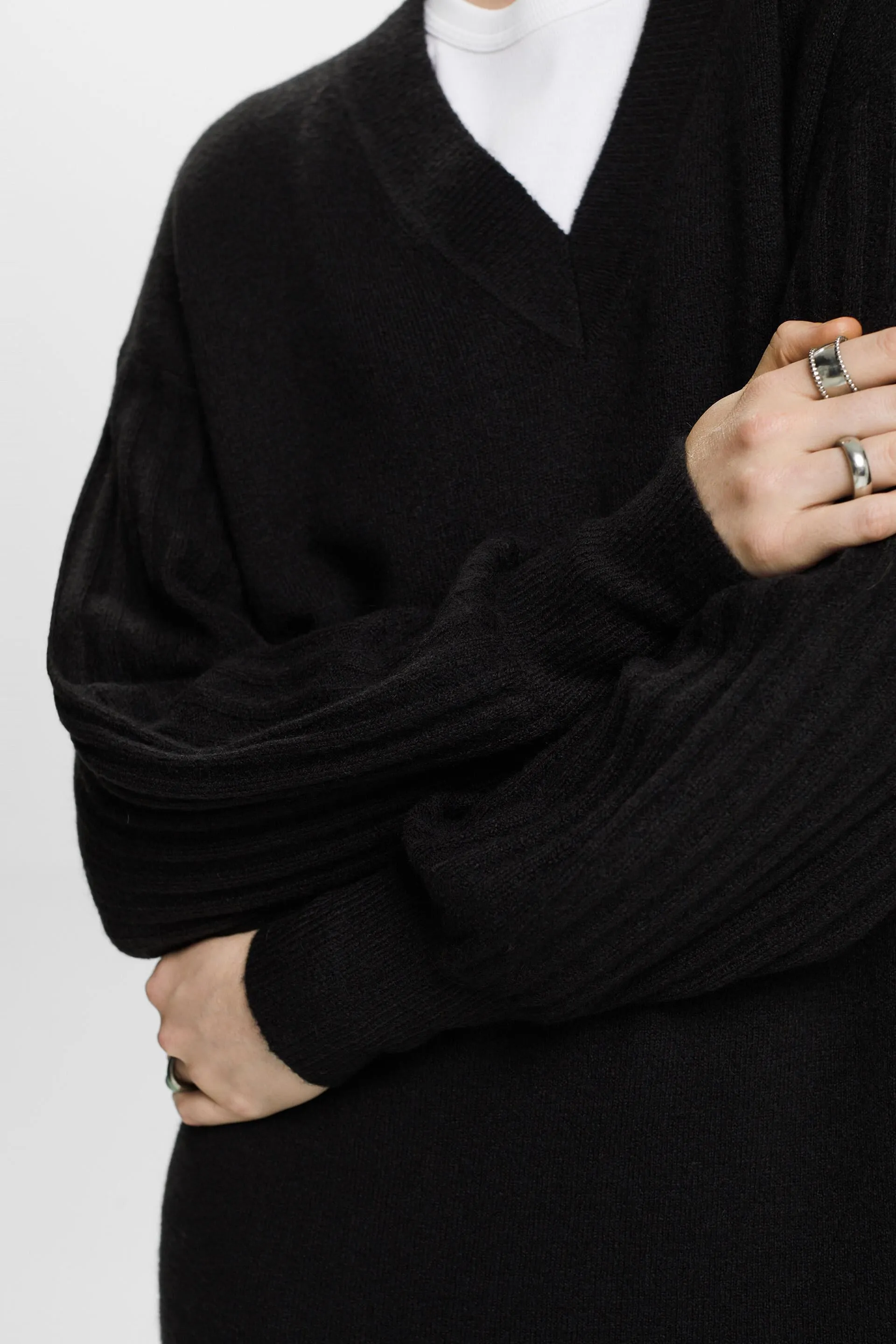 Abito midi a maglia in misto lana