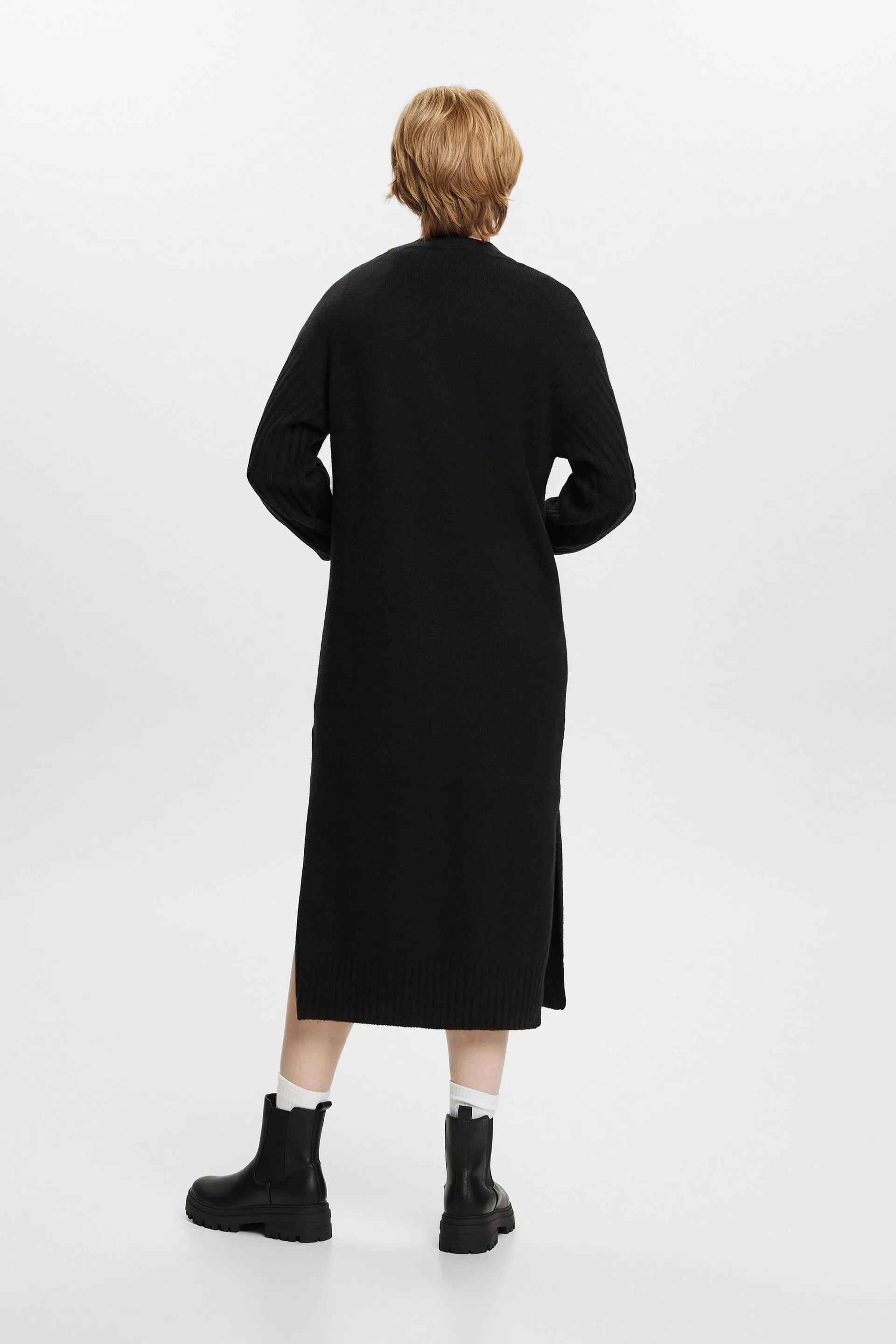 Abito midi a maglia in misto lana