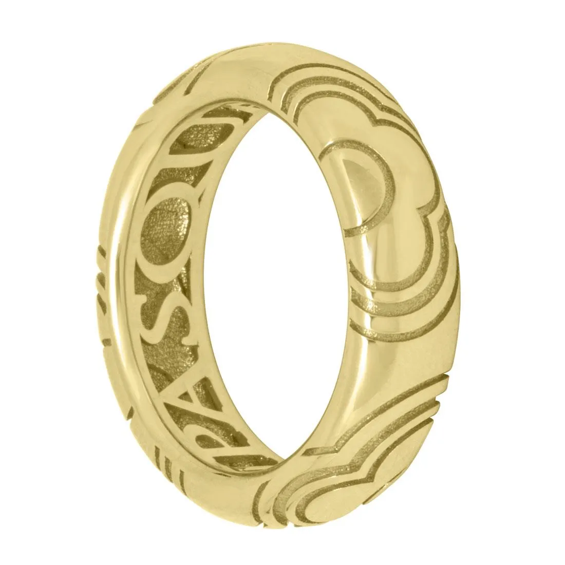Anello in oro giallo con fiori