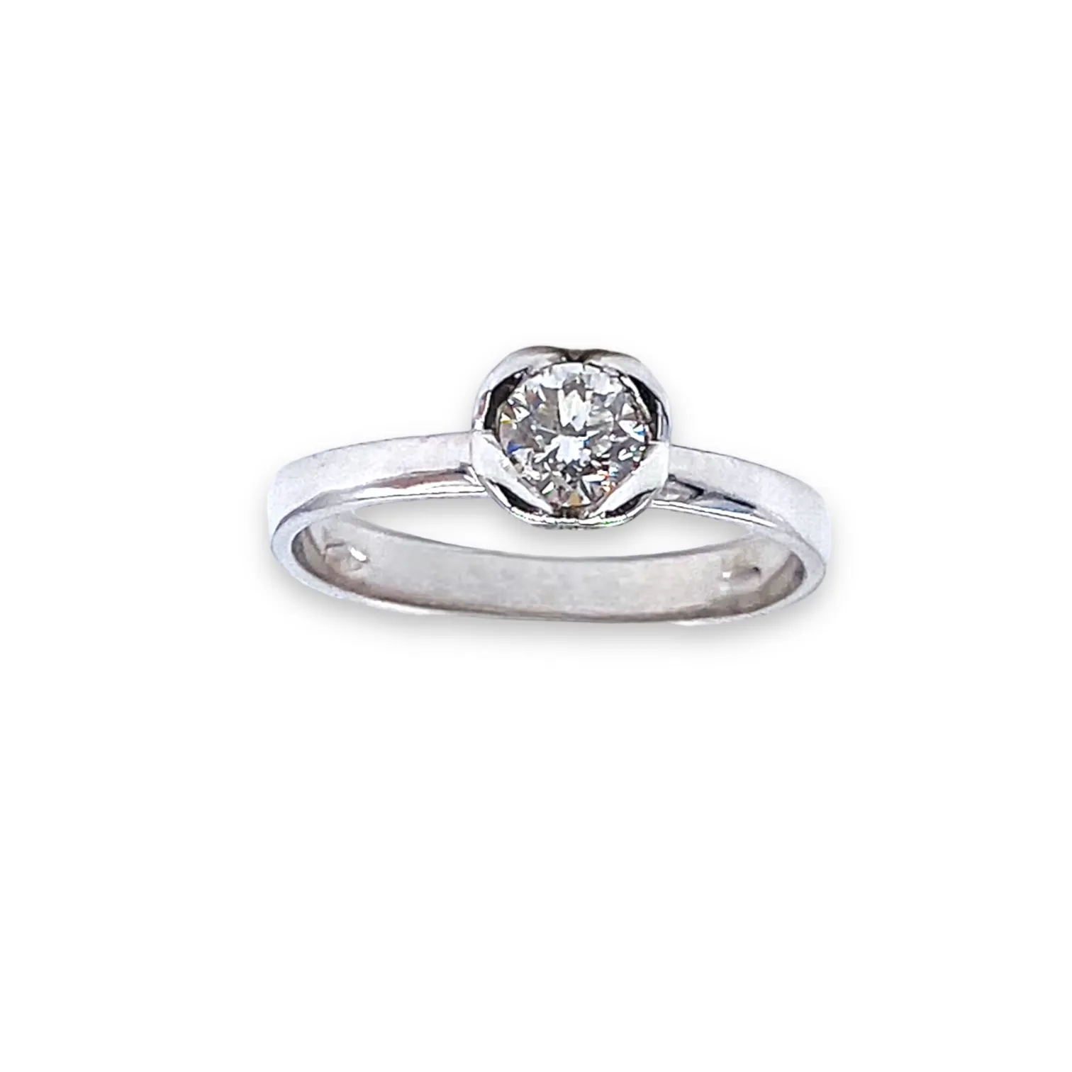 Anello solitario diamanti oro bianco TULIPANO Art. AN3051-7