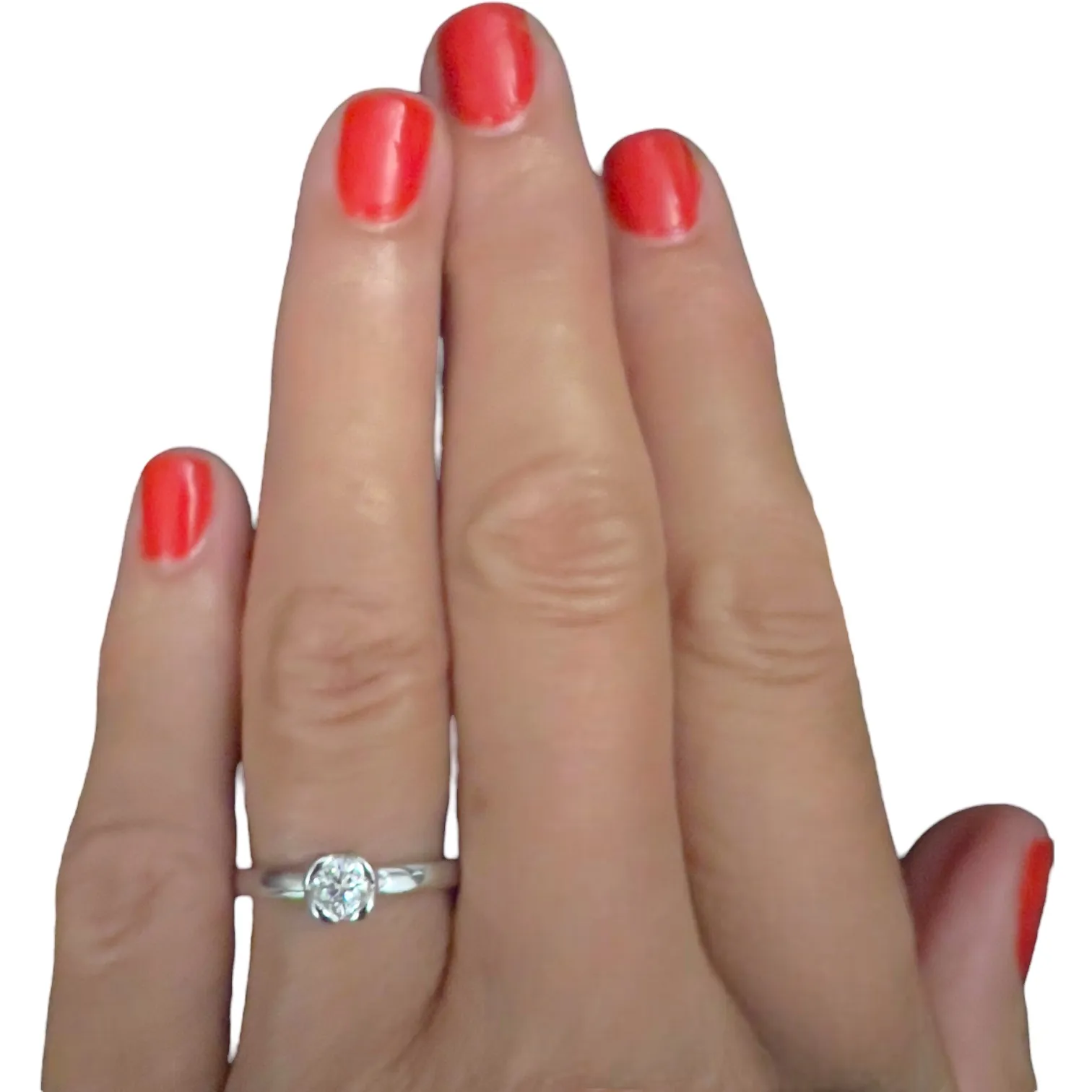 Anello solitario diamanti oro bianco TULIPANO Art. AN3051-7