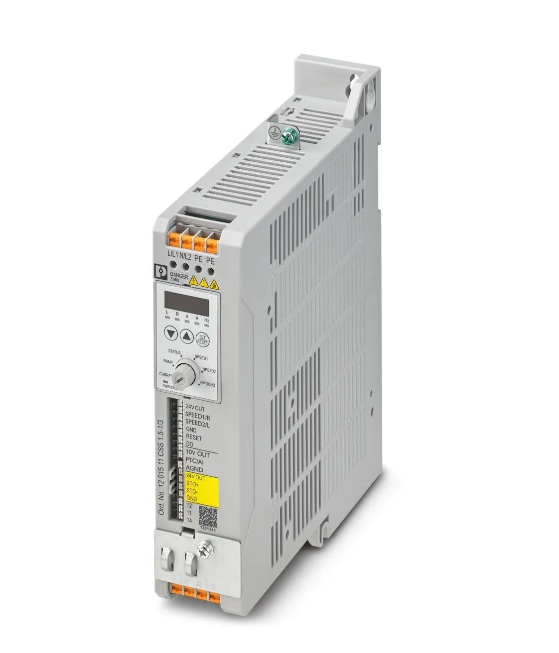 Avviatore a velocità variabile Phoenix Contact, 1,5 kW, 110 → 240 V, 1 fase, 0 → 500Hz
