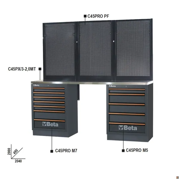 BANCO C45PRO BPX-2,0 PIANO INOX BETA 045000042 BETA UTENSILI