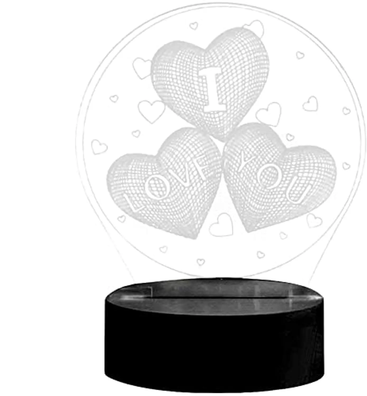BIEE Ti Amo Cuore LED Lampada da Comodino 3D Illusion Luce Notturna Regalo di San Valentino