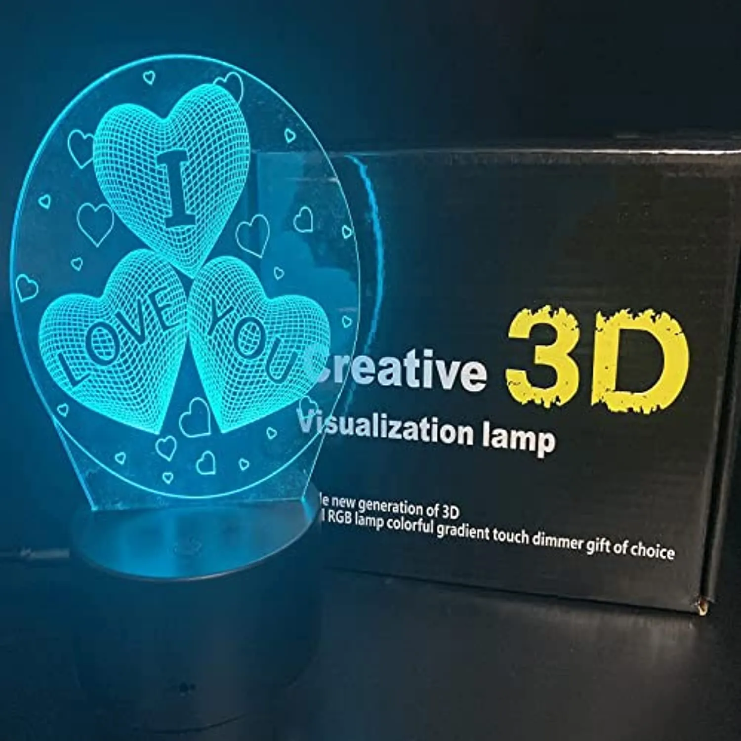BIEE Ti Amo Cuore LED Lampada da Comodino 3D Illusion Luce Notturna Regalo di San Valentino