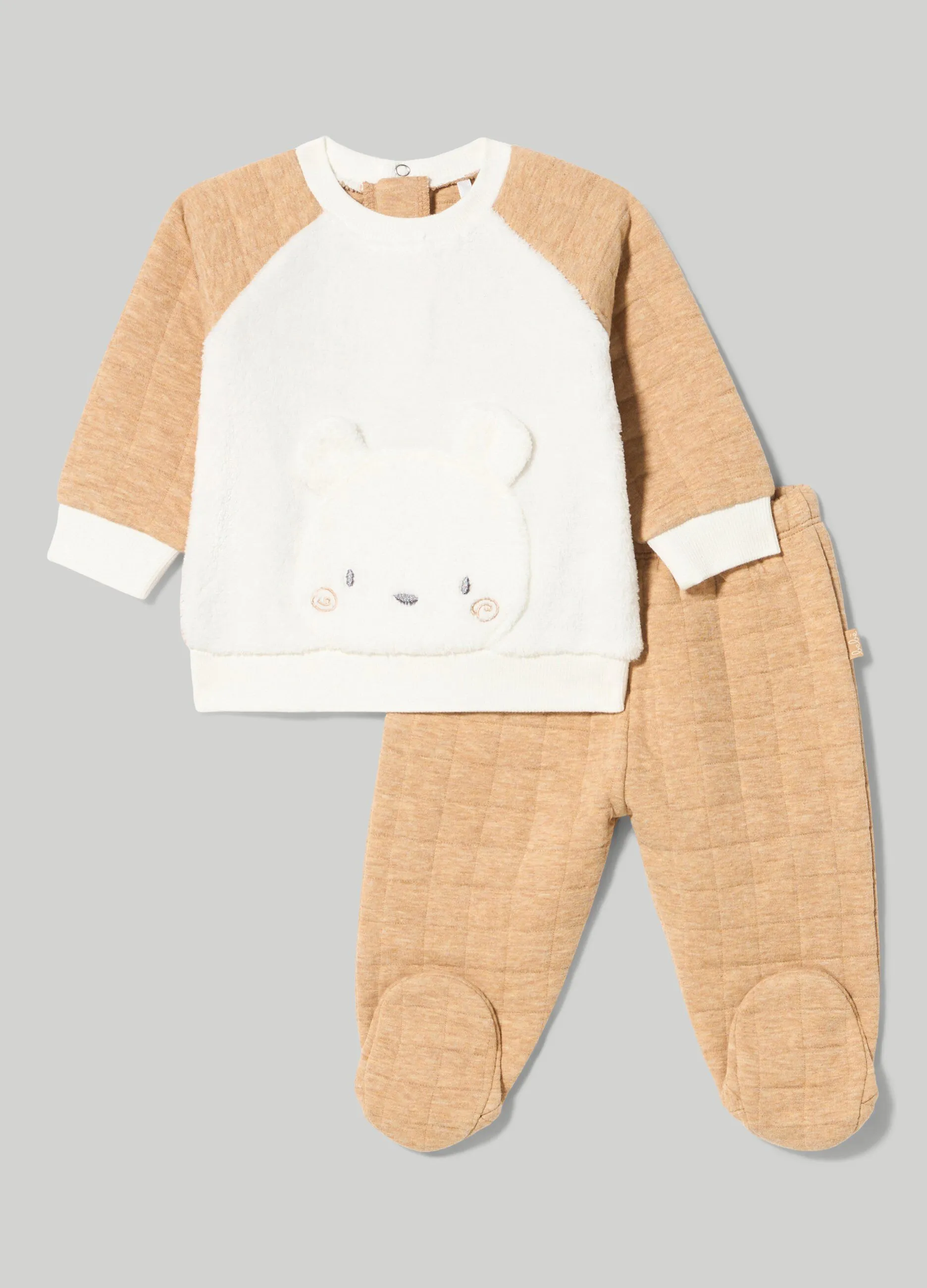 BLUKIDS  Set in matelassé' di finta pelliccia