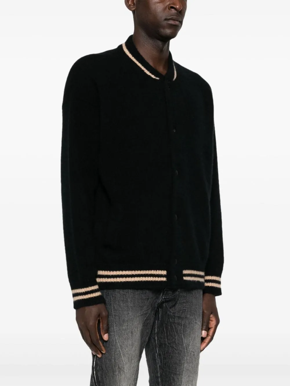 Bomber nero in cachemire
