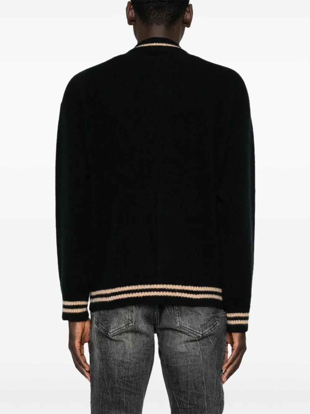 Bomber nero in cachemire