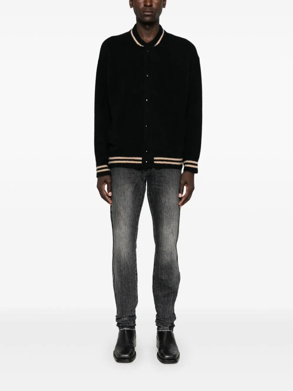 Bomber nero in cachemire