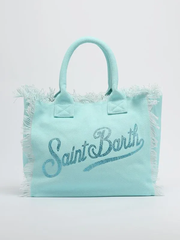Borsa donna MC2 Saint Barth Vanity in tela di cotone Acquamarina