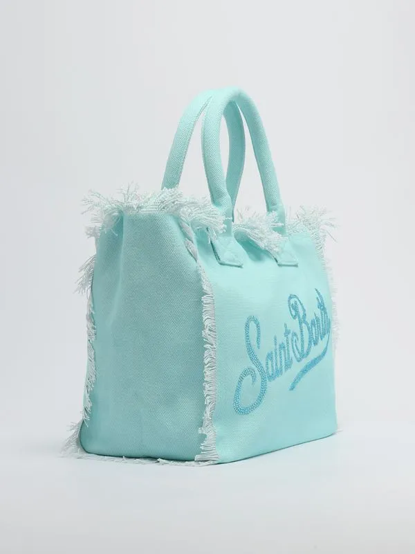Borsa donna MC2 Saint Barth Vanity in tela di cotone Acquamarina