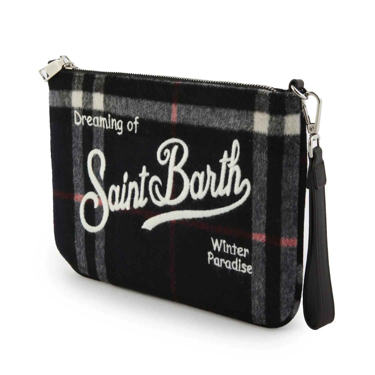 Borsetta A Mano Parisienne Tartan Big Blu Navy