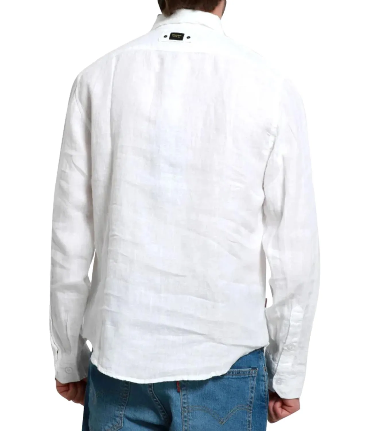 Brand BLAUER Camicia Blauer in lino bianco