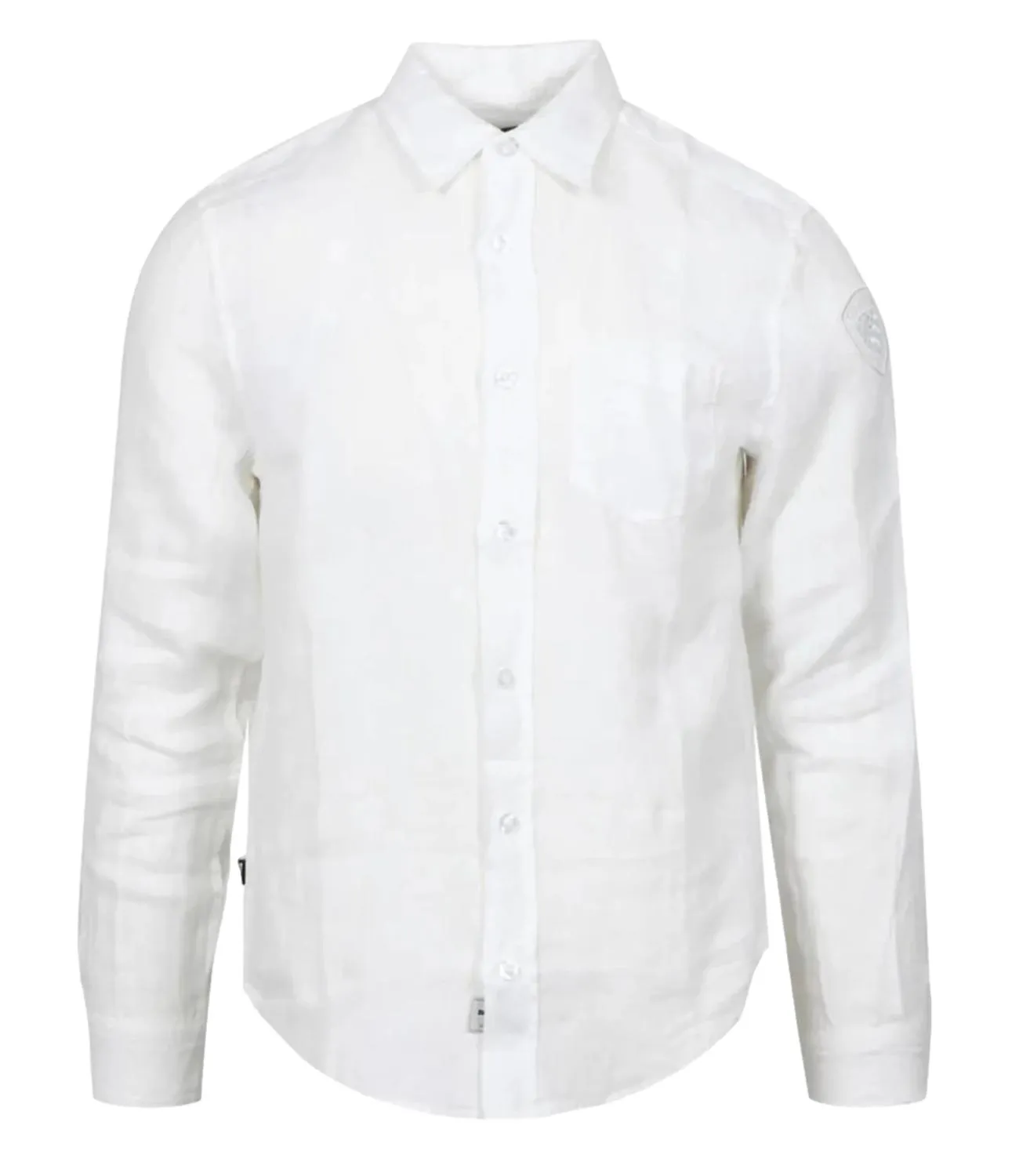 Brand BLAUER Camicia Blauer in lino bianco