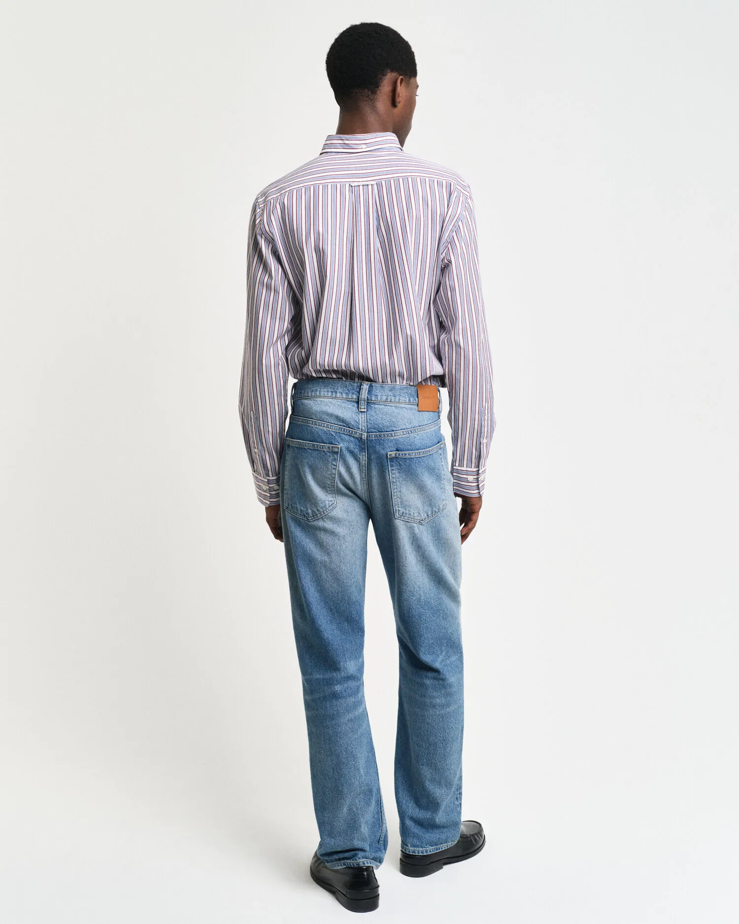 Camicia in popeline a righe regular fit    