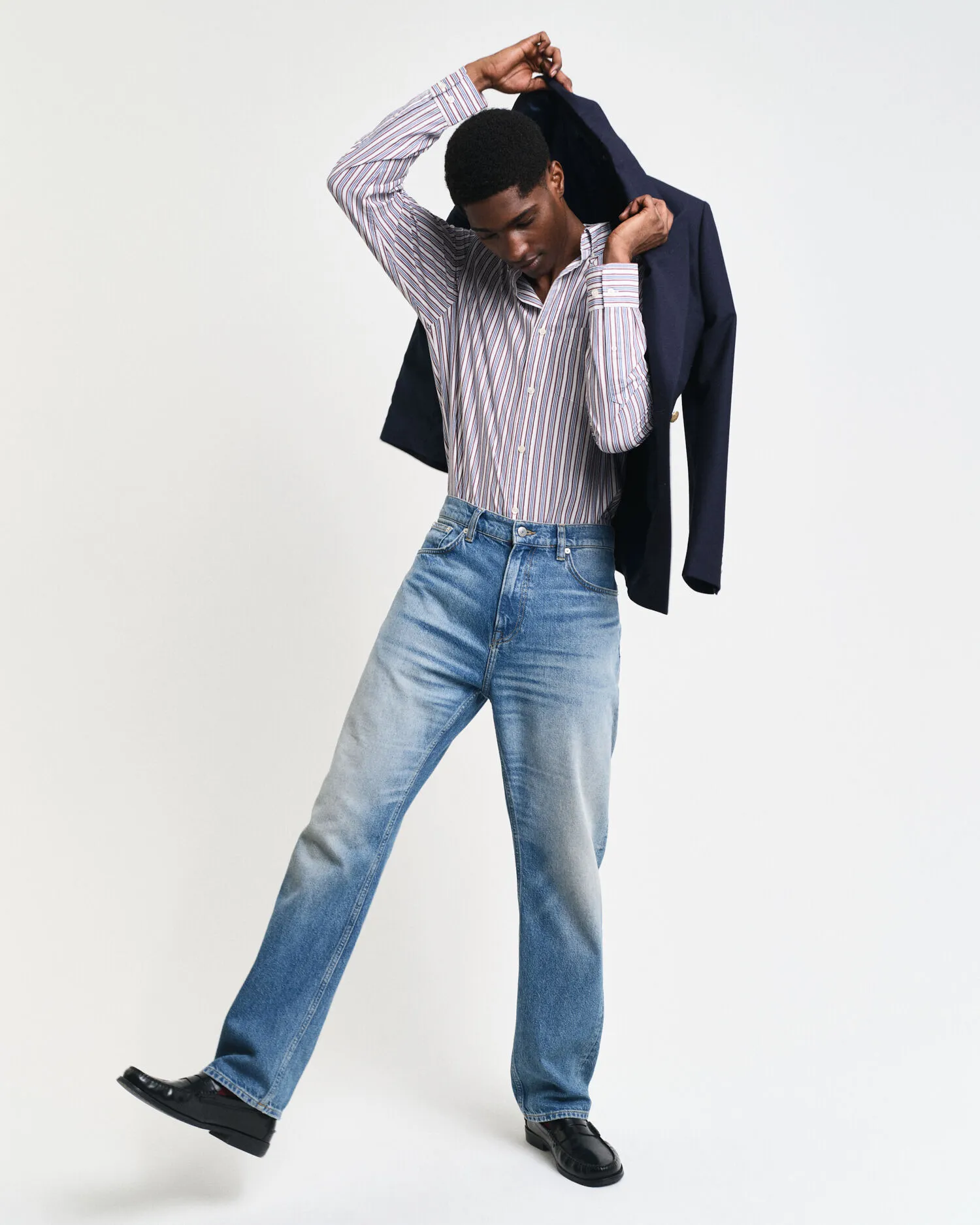 Camicia in popeline a righe regular fit    