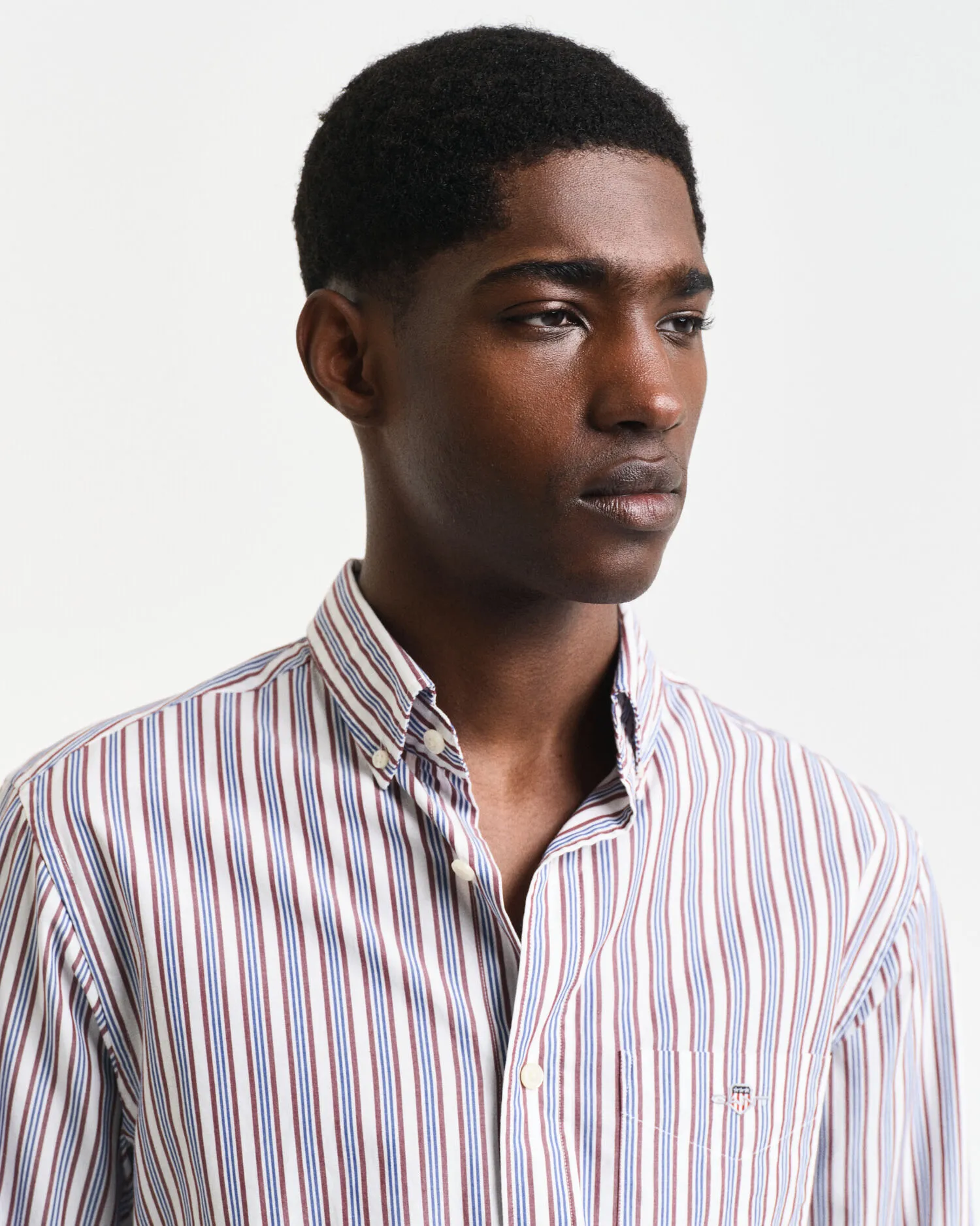 Camicia in popeline a righe regular fit    