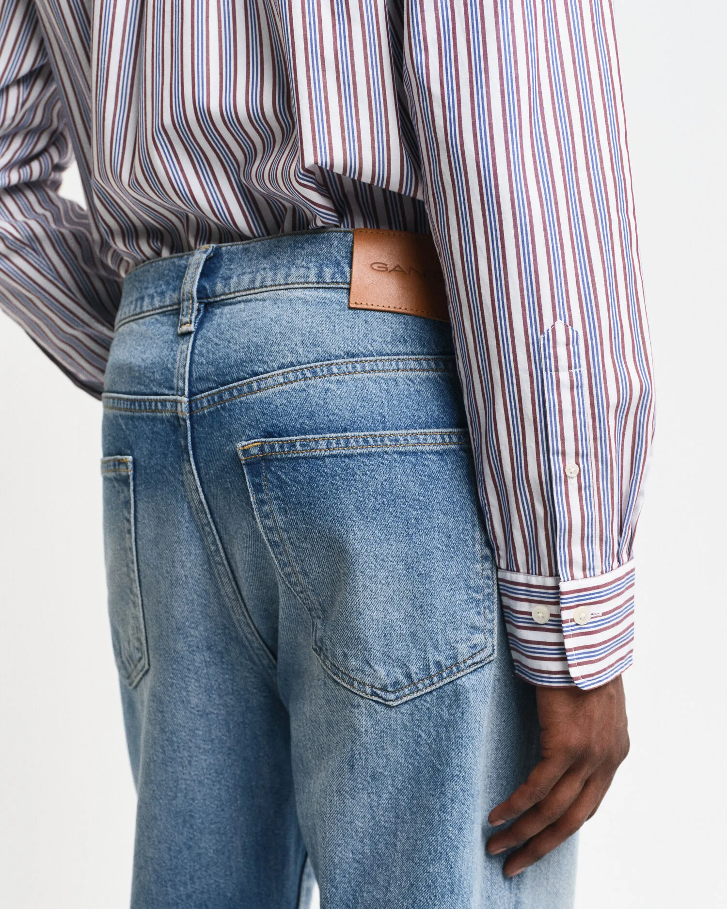 Camicia in popeline a righe regular fit    
