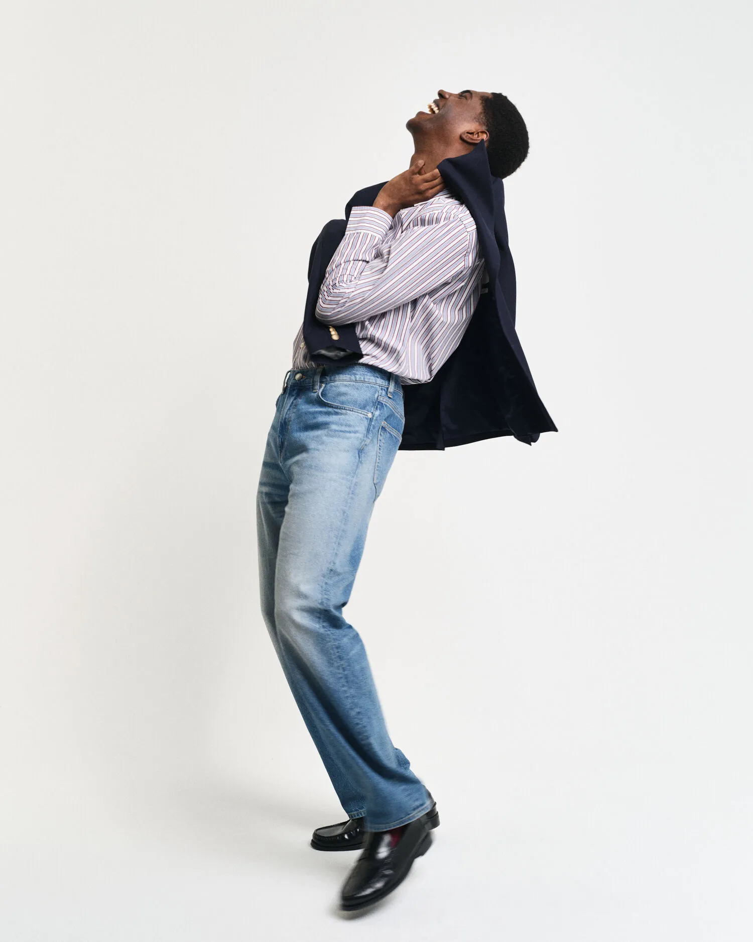 Camicia in popeline a righe regular fit    