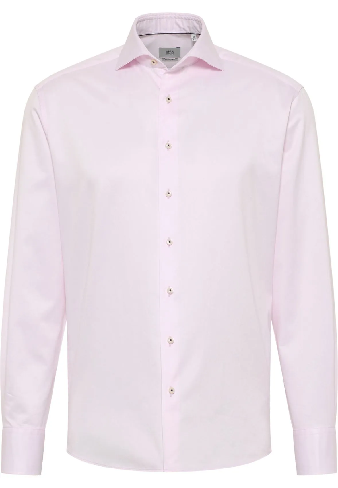 Camicia rosa eterna cotone twill ritorto modern fit