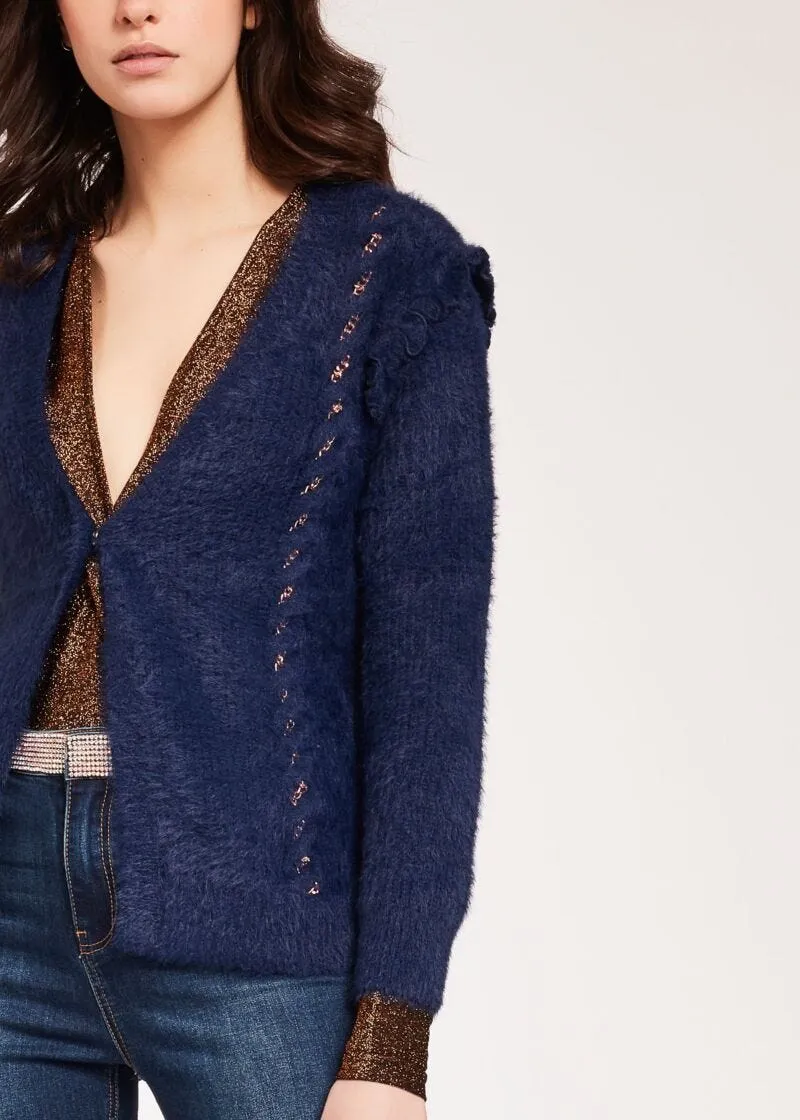 Cardigan effetto pelliccia