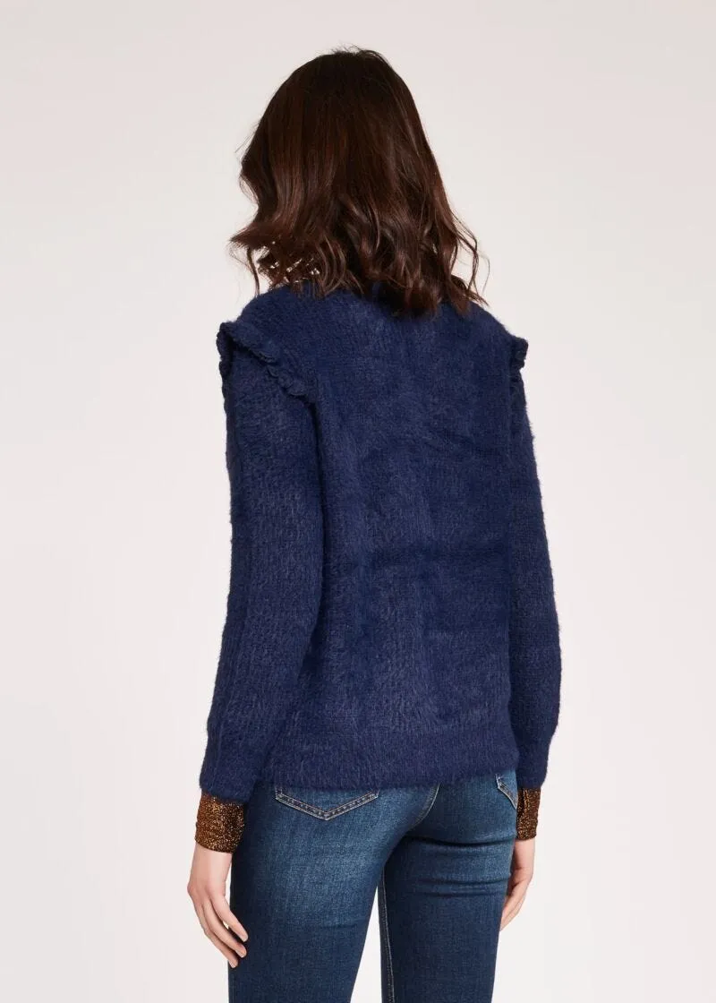 Cardigan effetto pelliccia