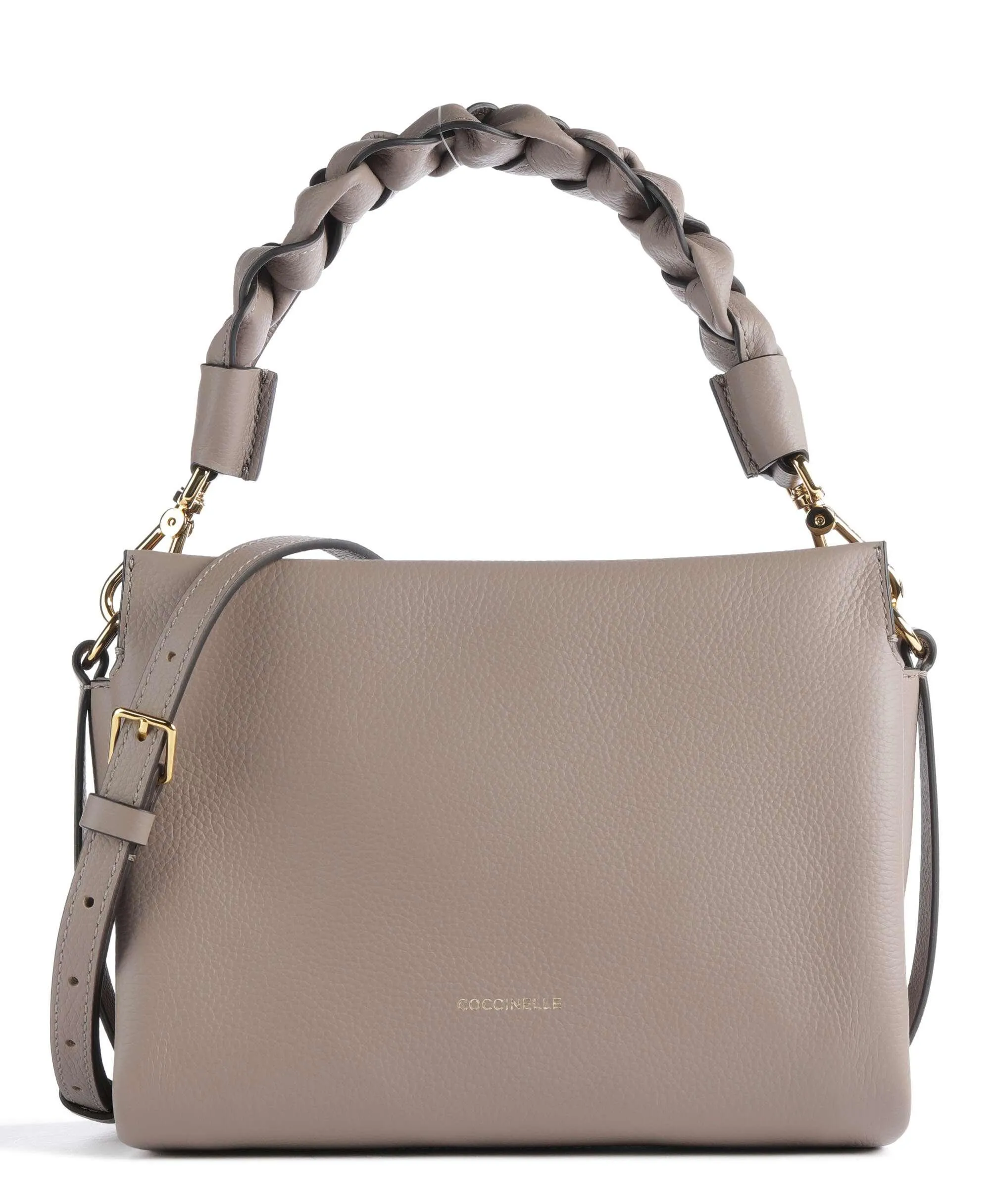  Coccinelle Boheme Grana Double Borsa a mano pelle granulata taupe  