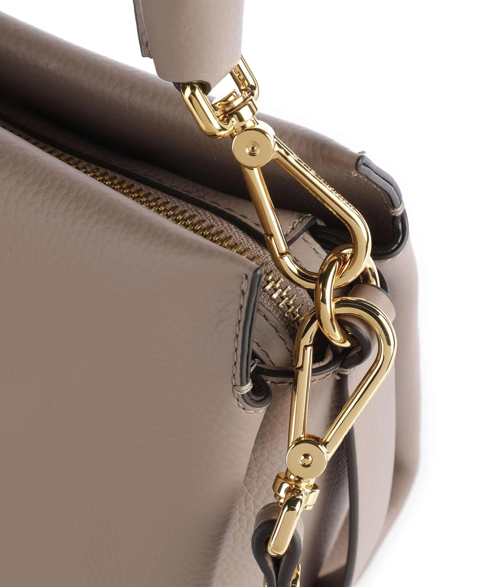 Coccinelle Boheme Grana Double Borsa a mano pelle granulata taupe  