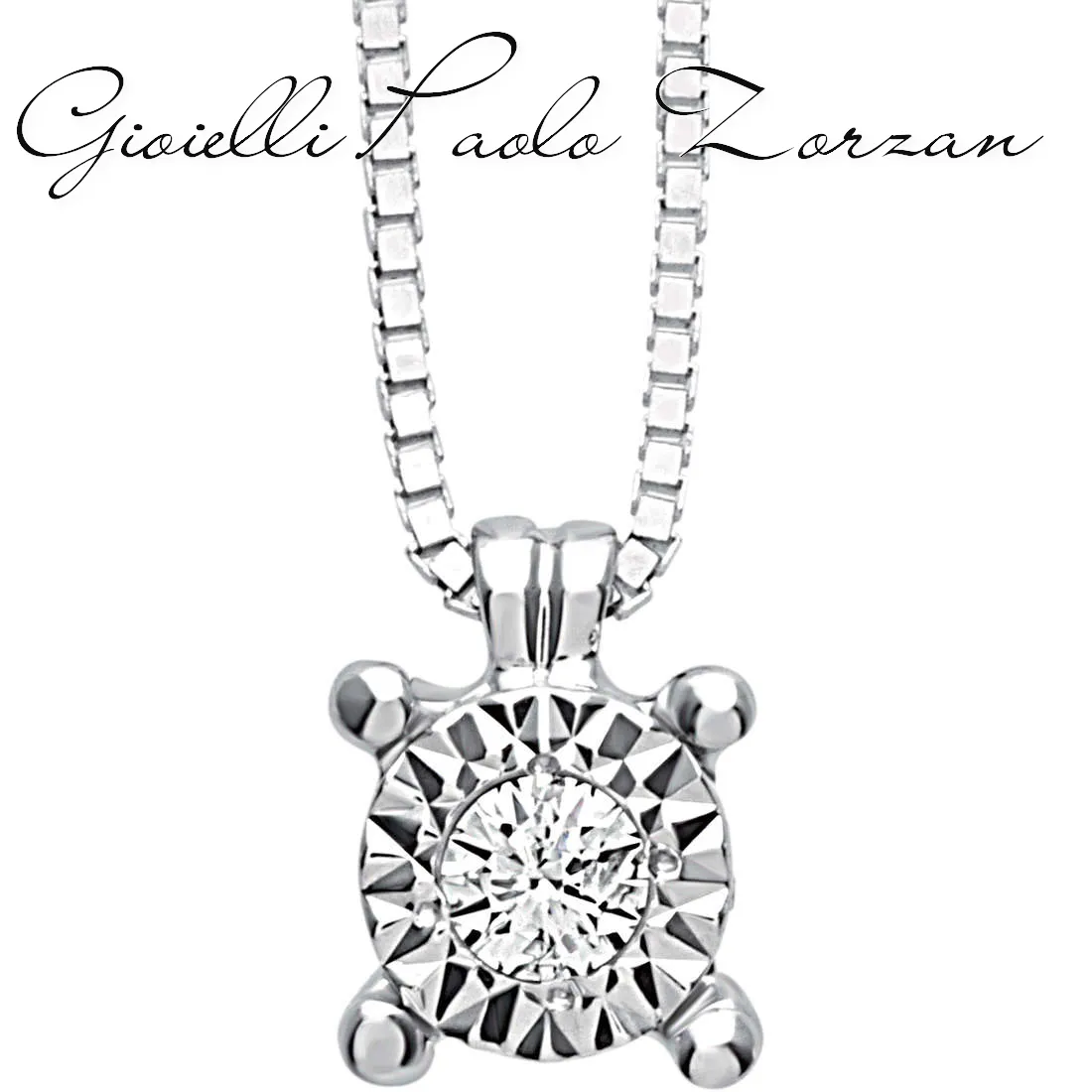 Collana Bliss Punto luce in oro bianco e diamante 20069983