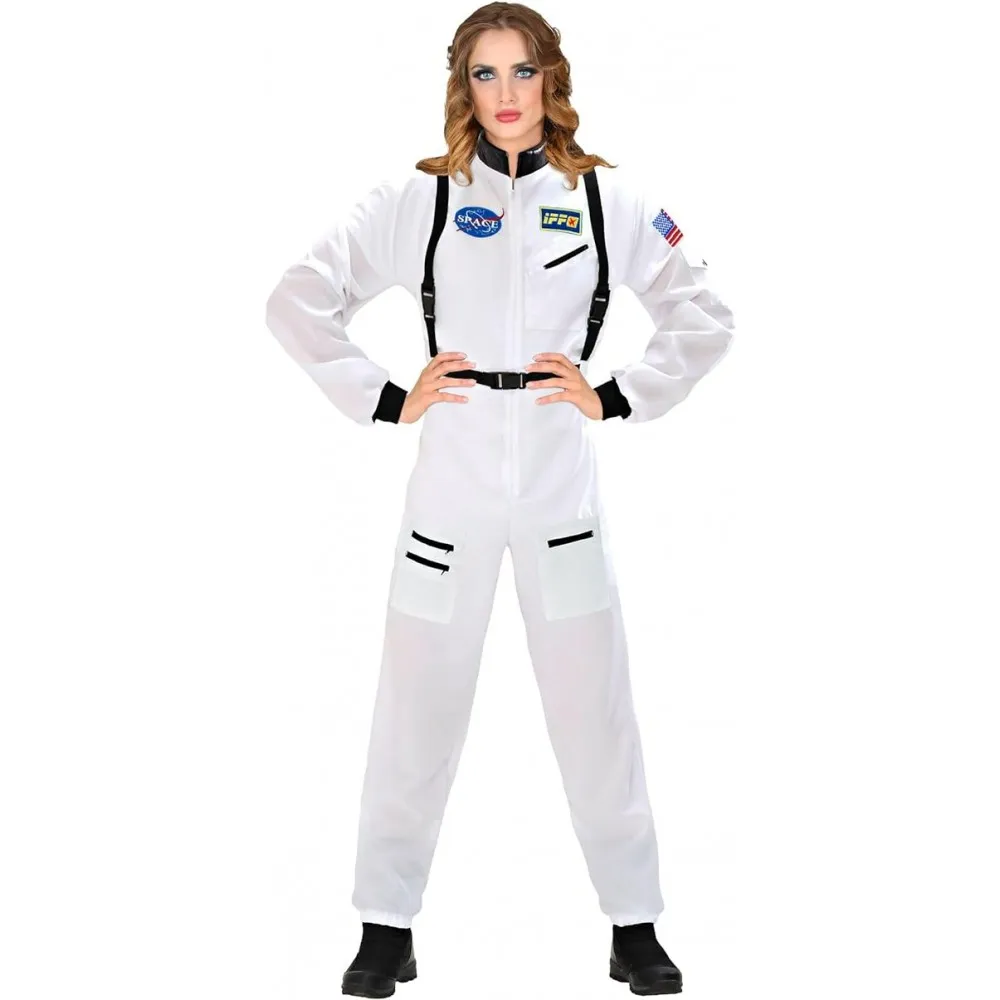 Costume Astronauta Bianco Donna per Feste a Tema, Taglia M, Adulto