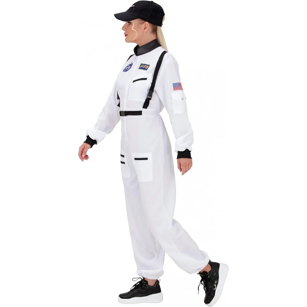 Costume Astronauta Bianco Donna per Feste a Tema, Taglia M, Adulto