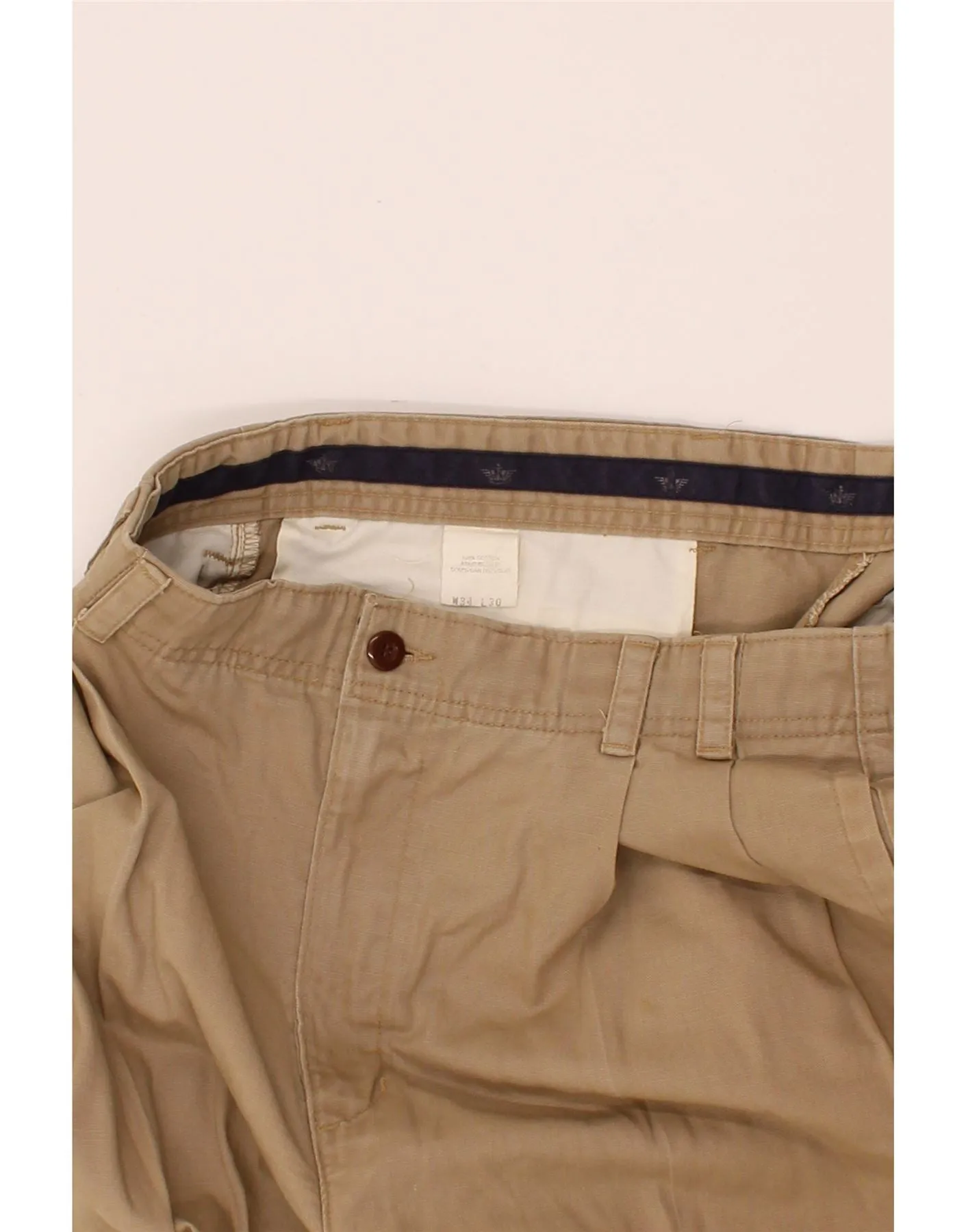 DOCKERS Mens Pegged Chino Shorts W34 Large Beige Cotton