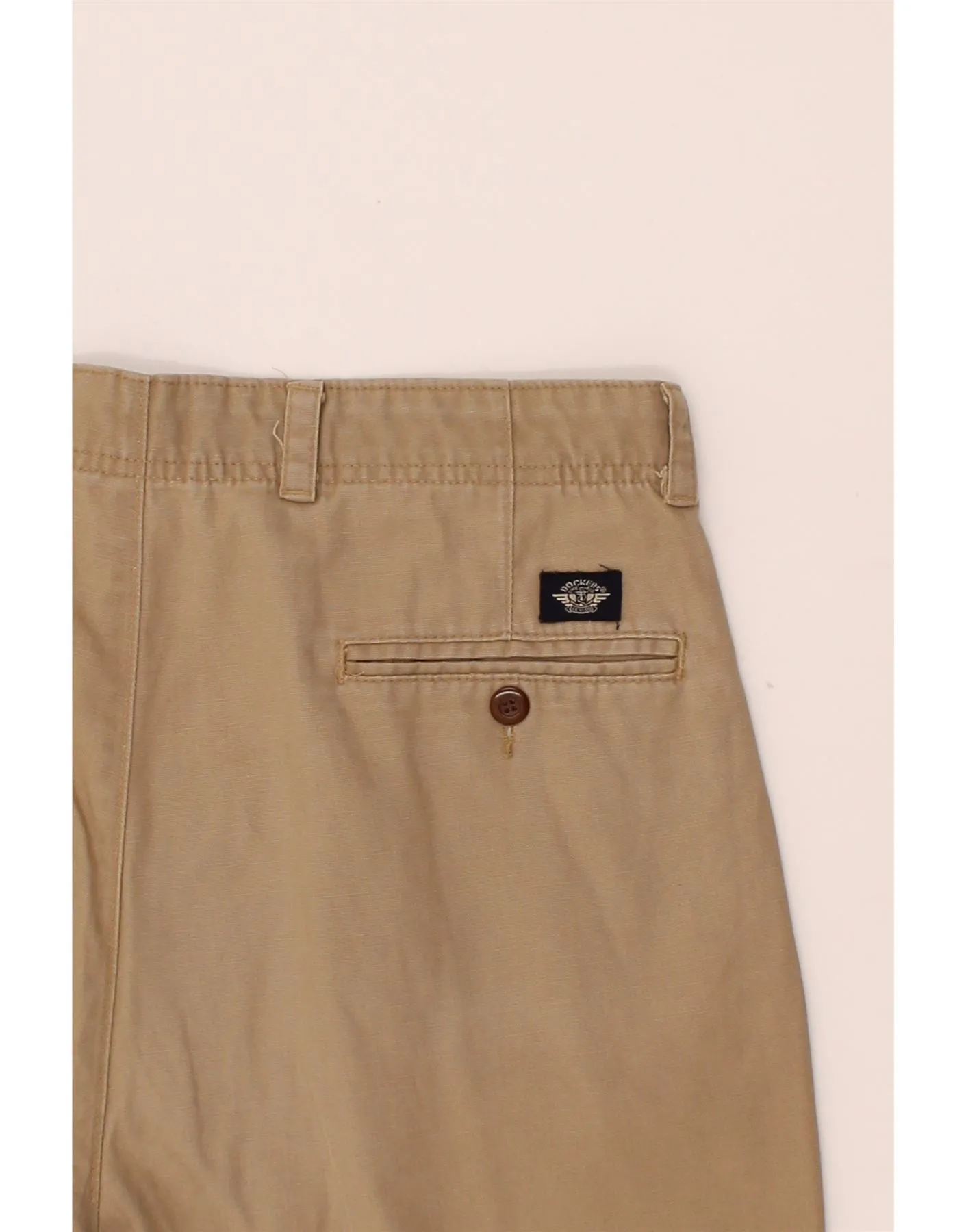 DOCKERS Mens Pegged Chino Shorts W34 Large Beige Cotton