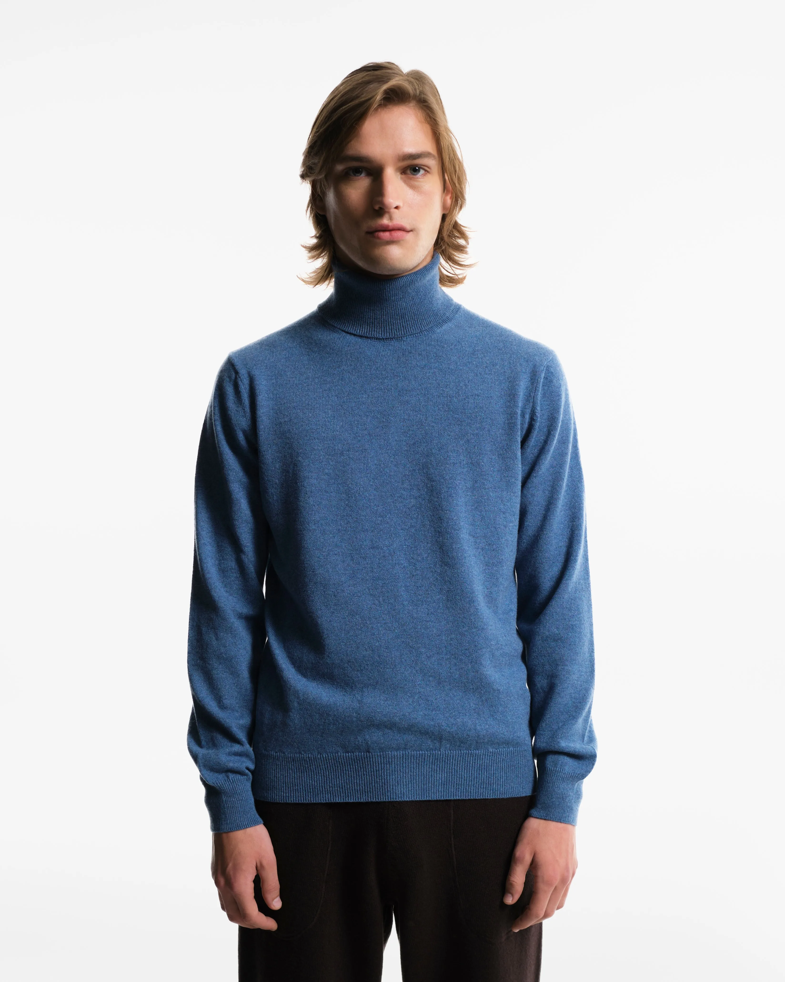 Dolcevita in puro Cashmere azzurro