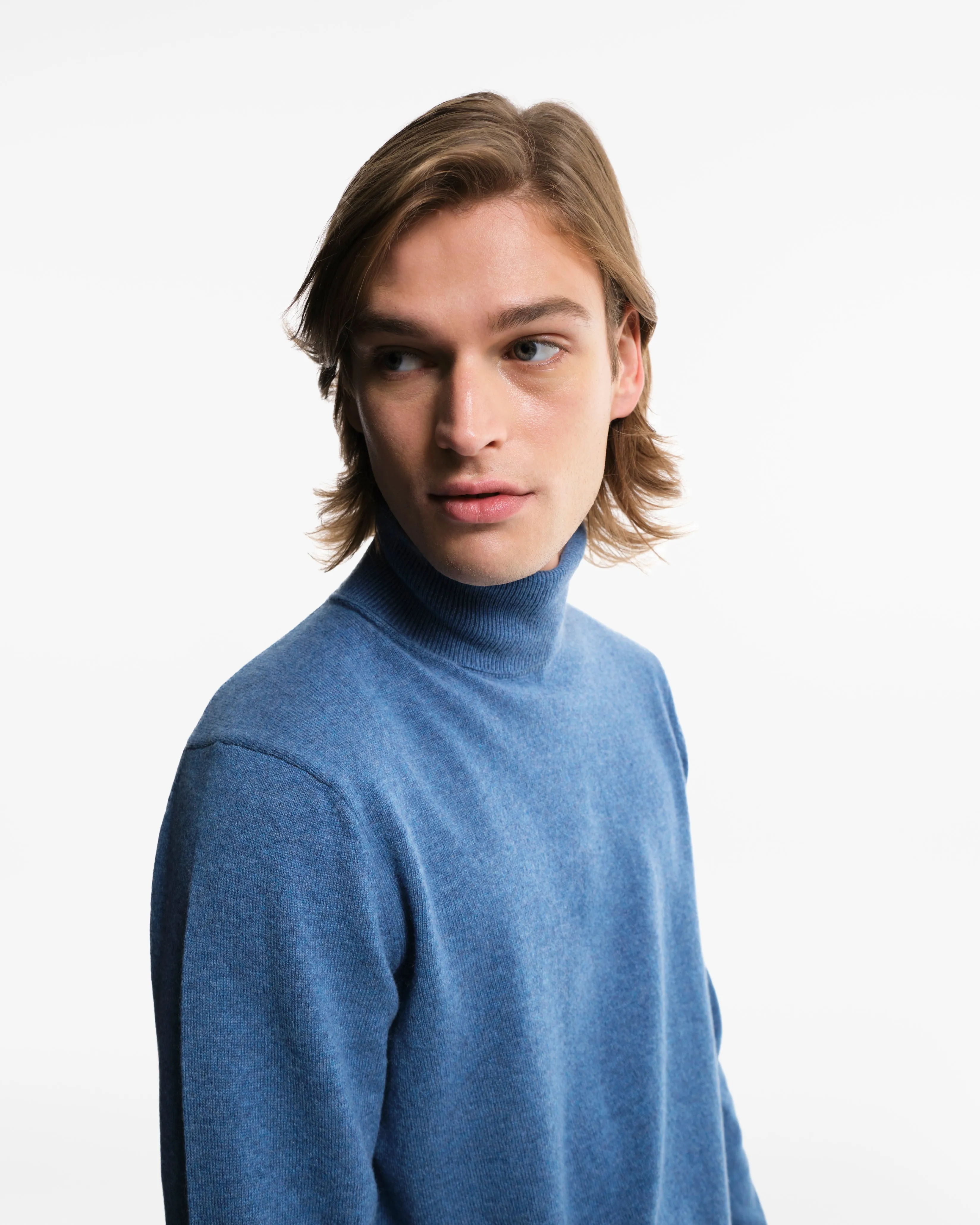 Dolcevita in puro Cashmere azzurro