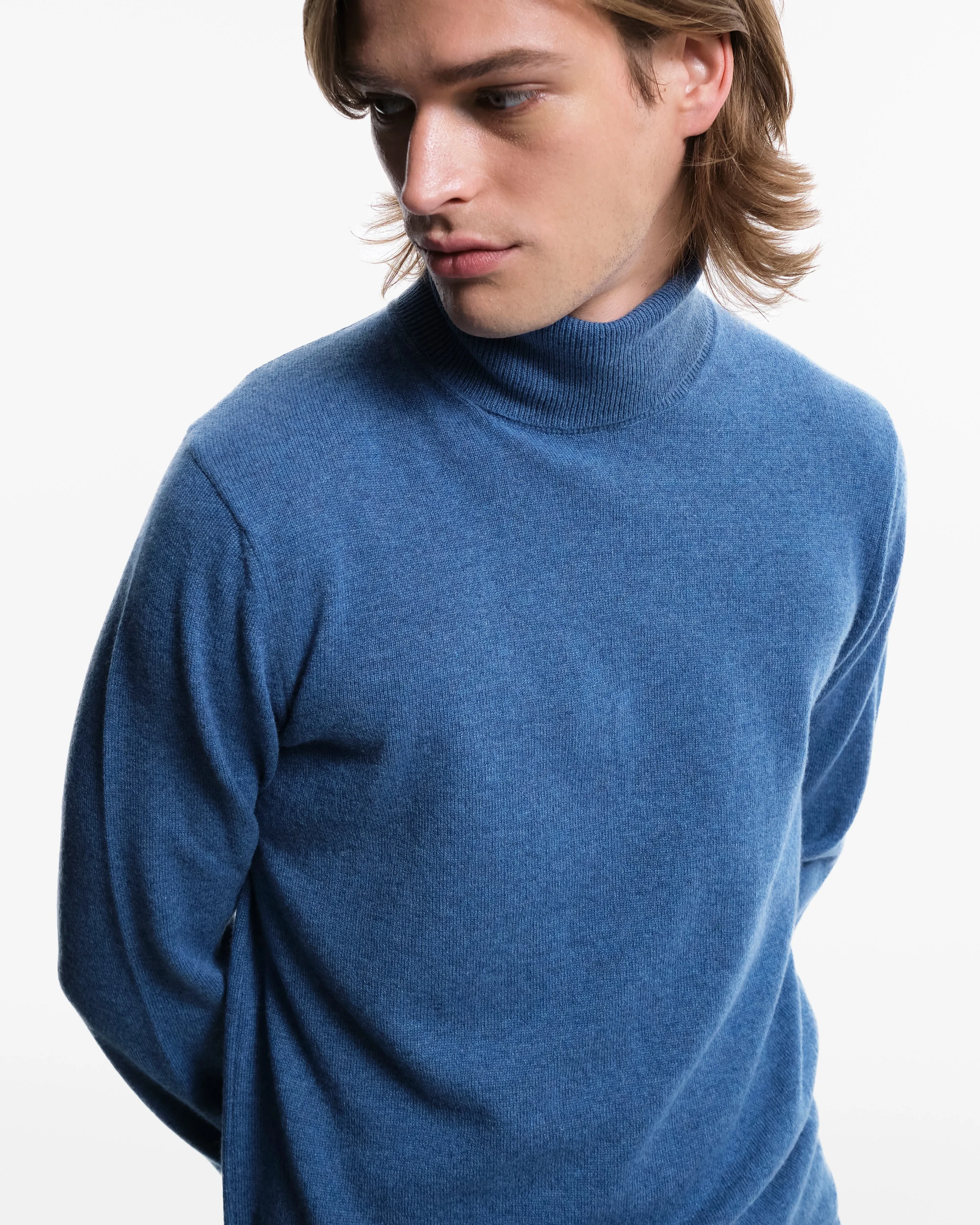 Dolcevita in puro Cashmere azzurro