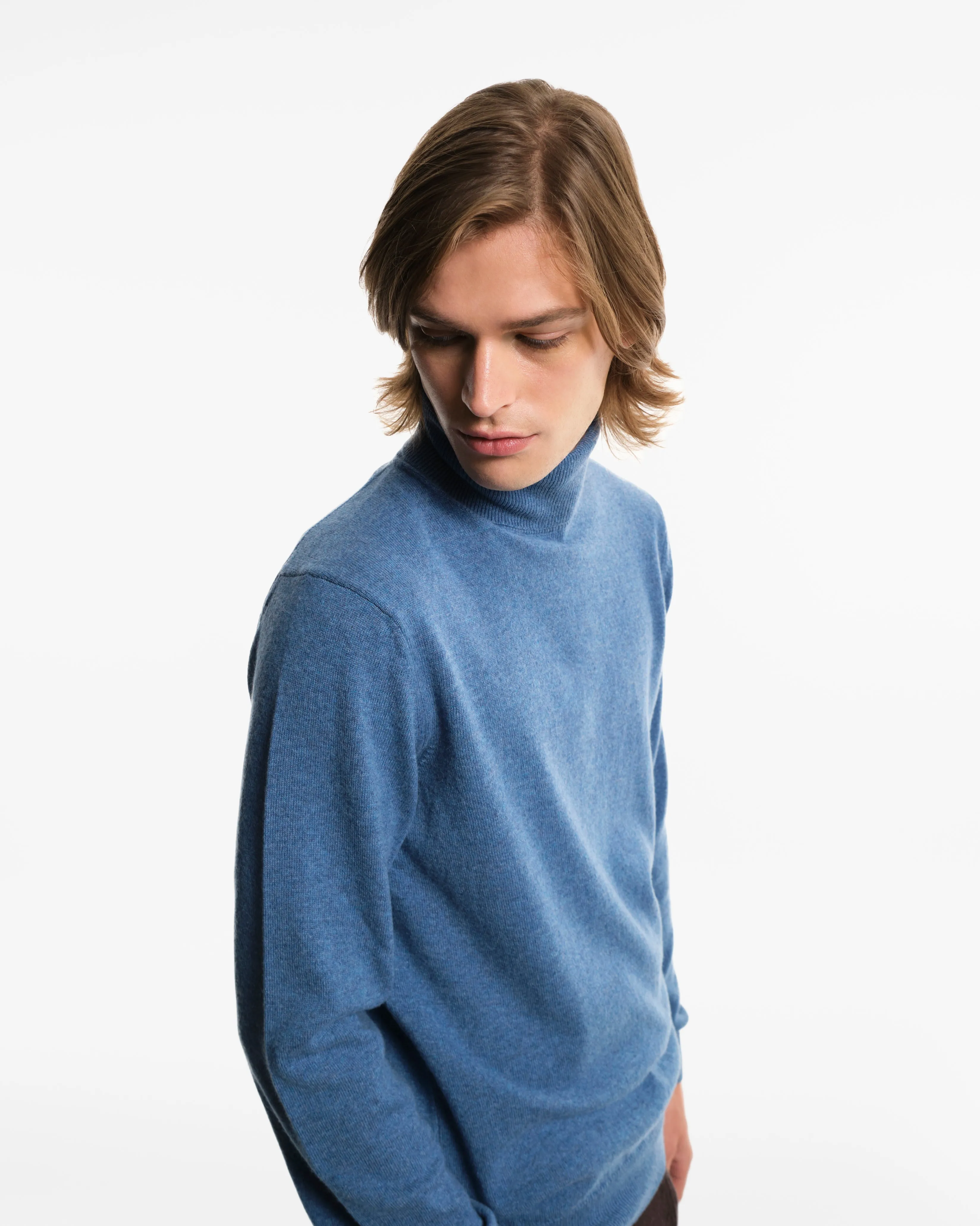 Dolcevita in puro Cashmere azzurro