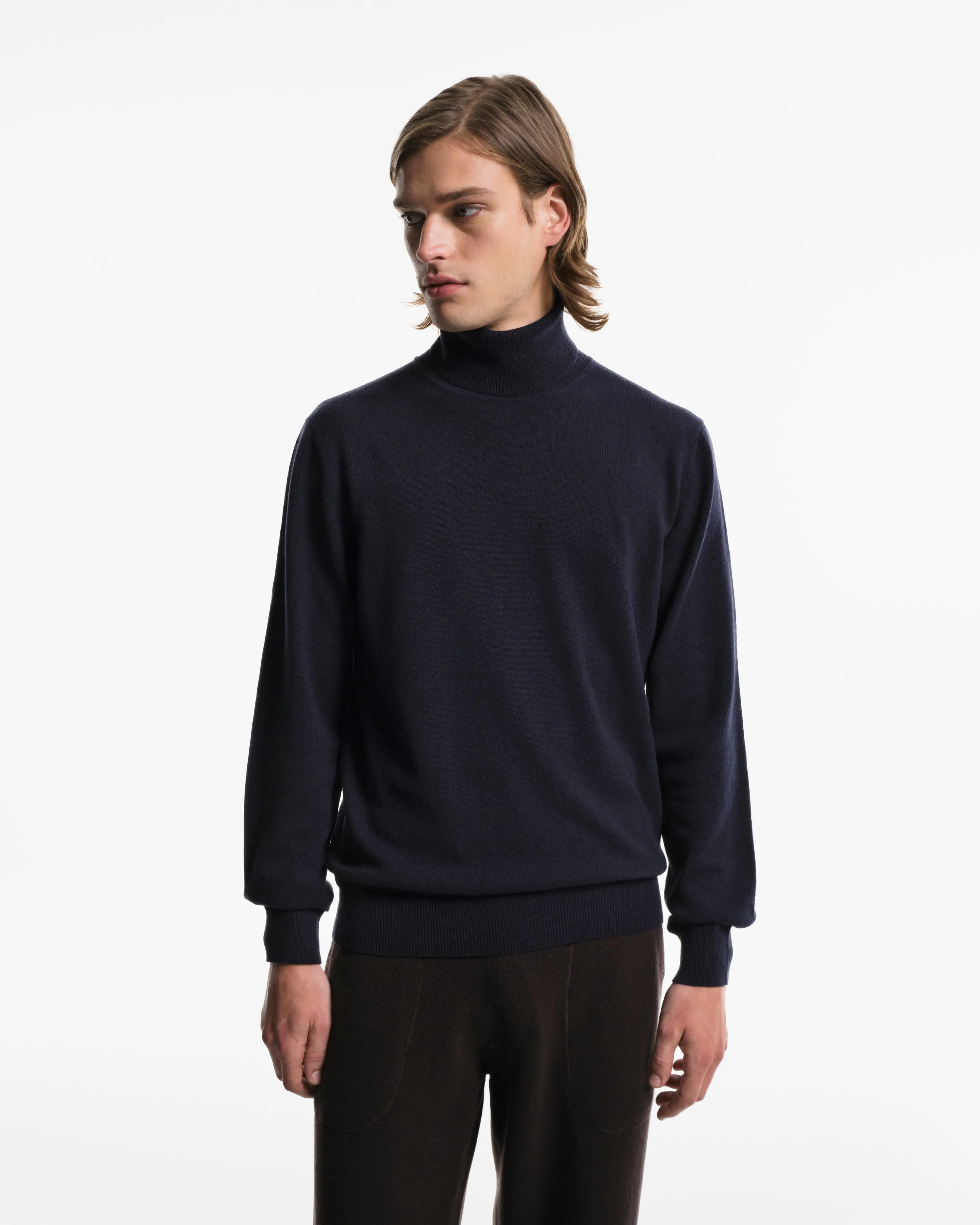 Dolcevita in puro Cashmere blu
