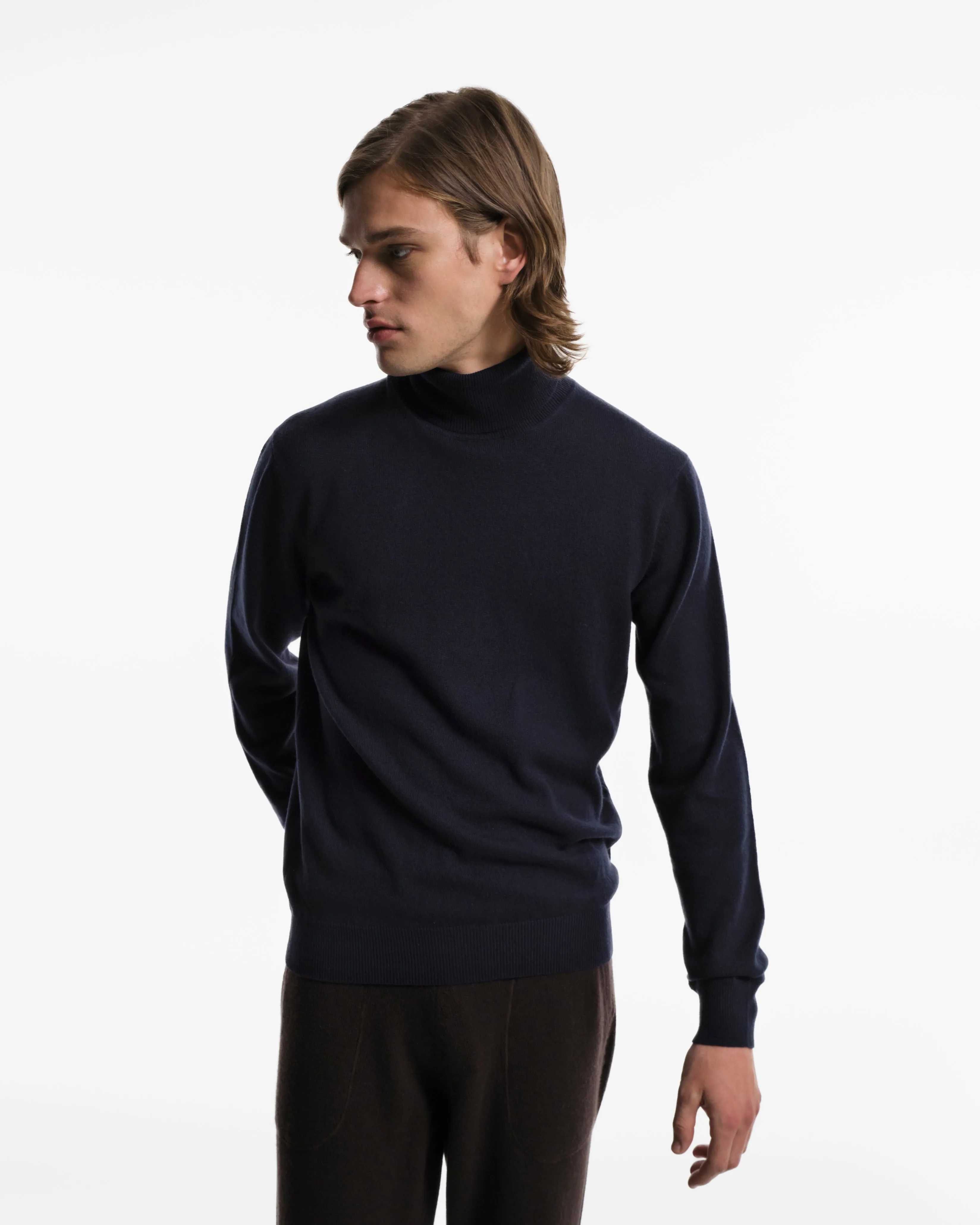 Dolcevita in puro Cashmere blu