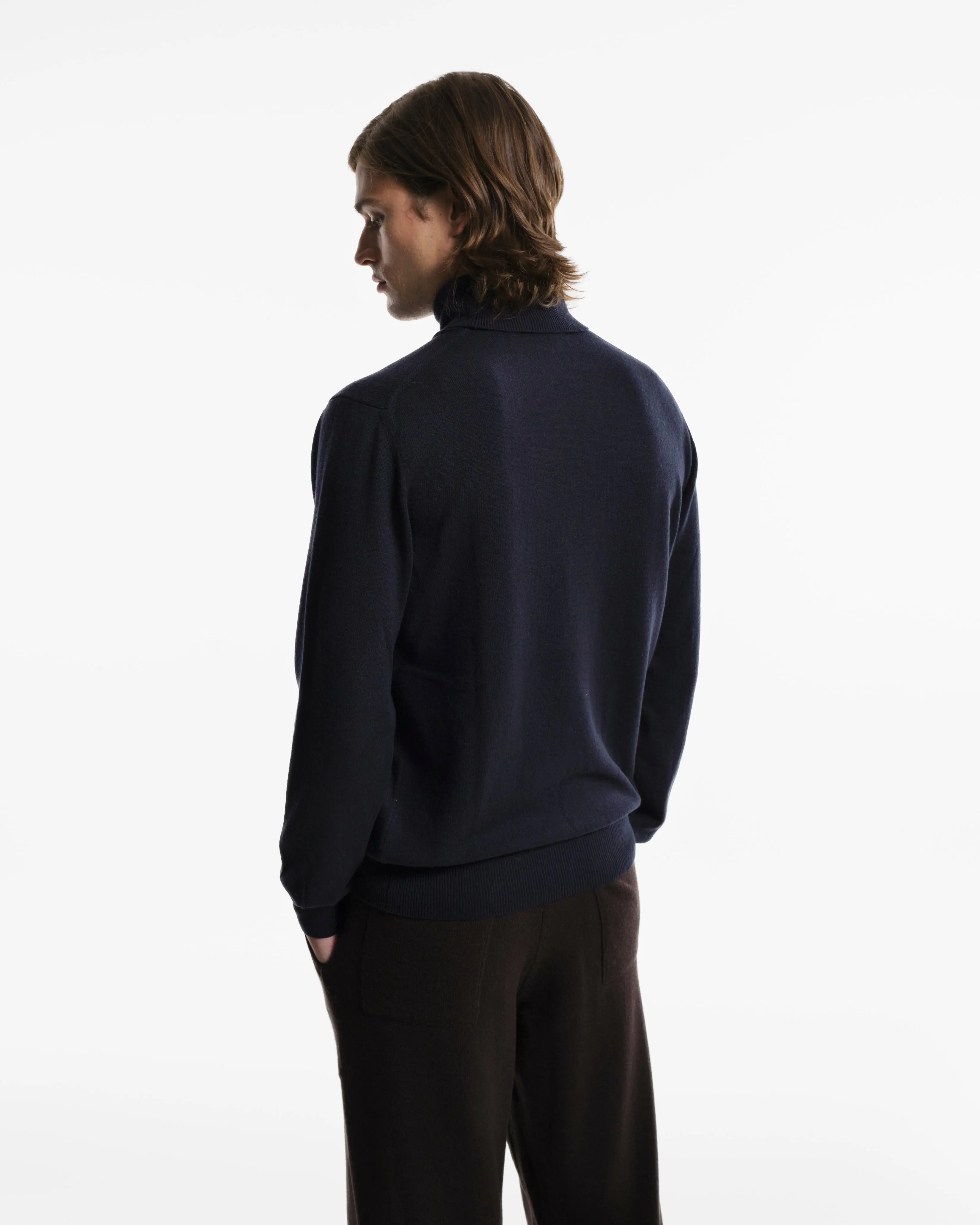 Dolcevita in puro Cashmere blu
