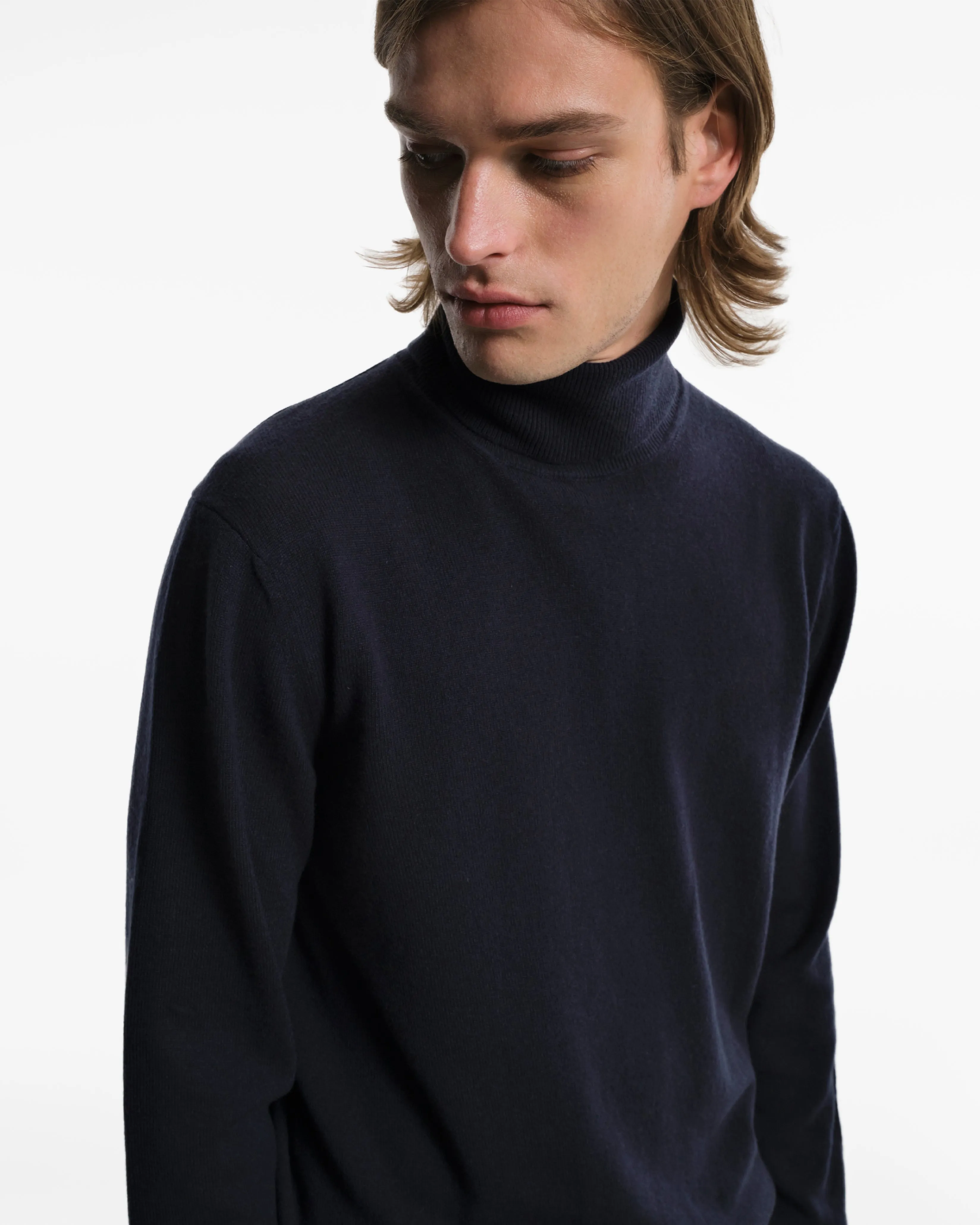 Dolcevita in puro Cashmere blu
