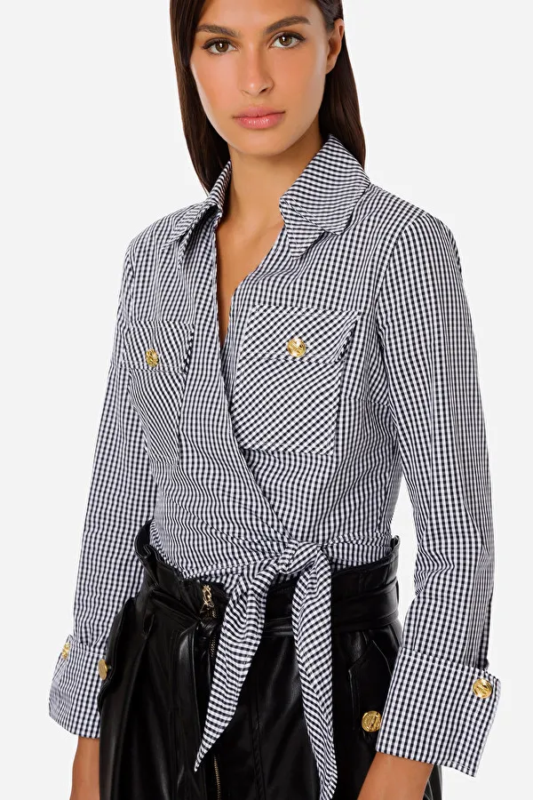 ELISABETTA FRANCHI Camicia incrociata vichy