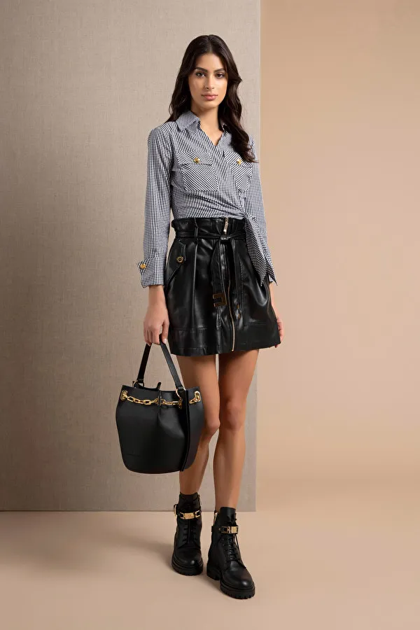 ELISABETTA FRANCHI Camicia incrociata vichy