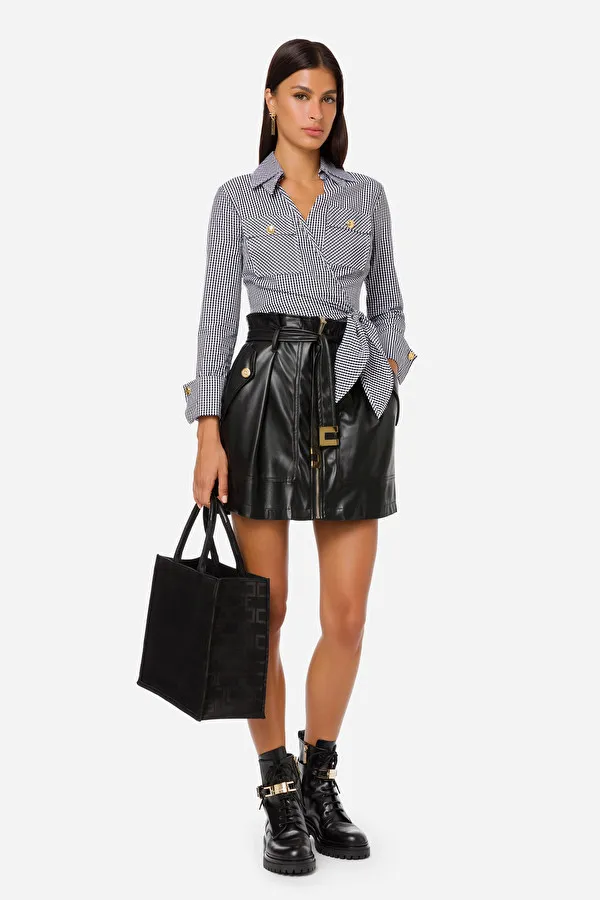 ELISABETTA FRANCHI Camicia incrociata vichy