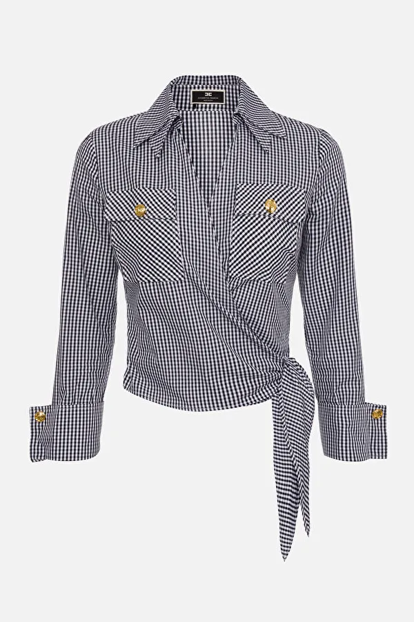 ELISABETTA FRANCHI Camicia incrociata vichy
